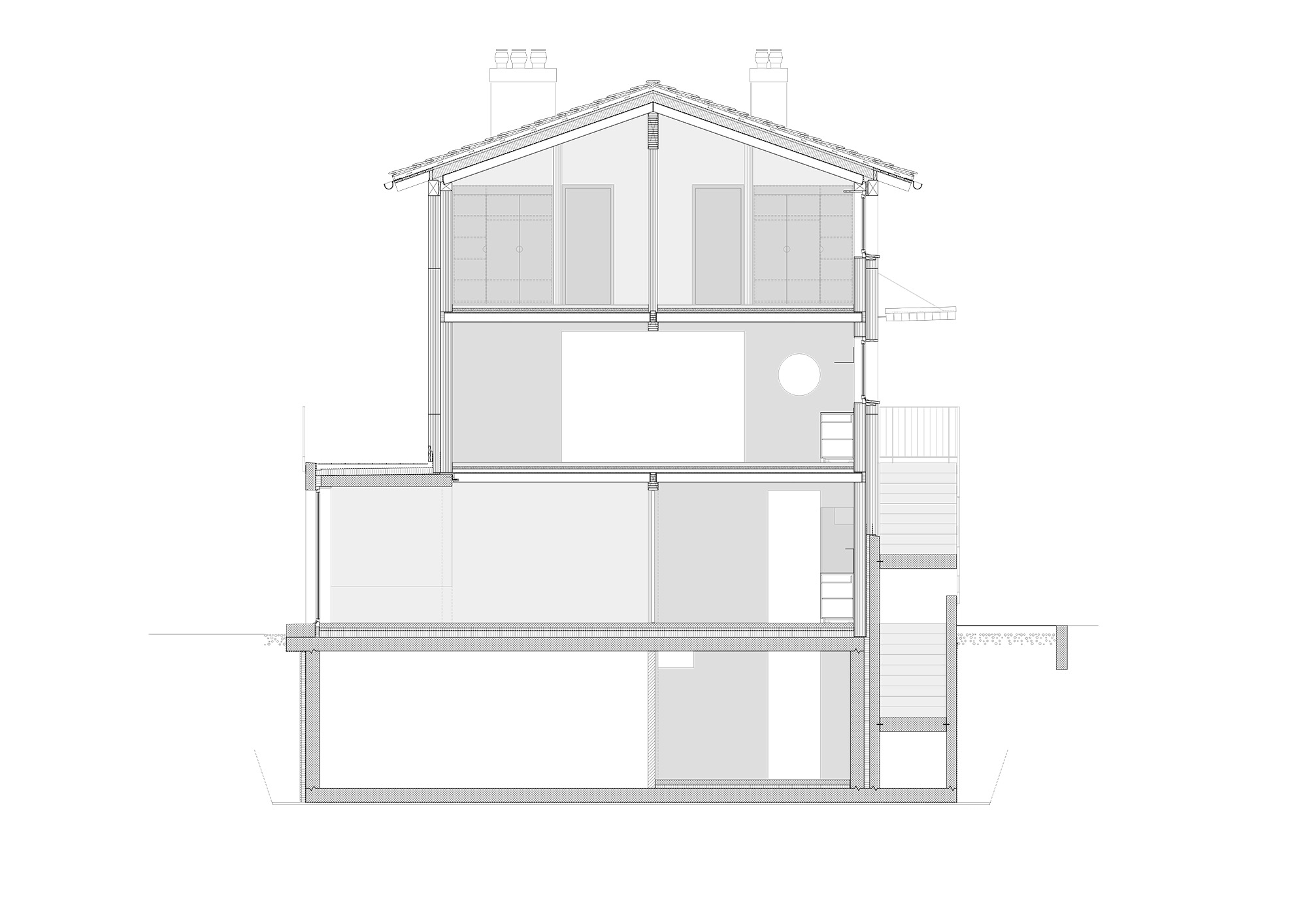 studiobirk, Moosweg, Zermatt, Querschnitt B