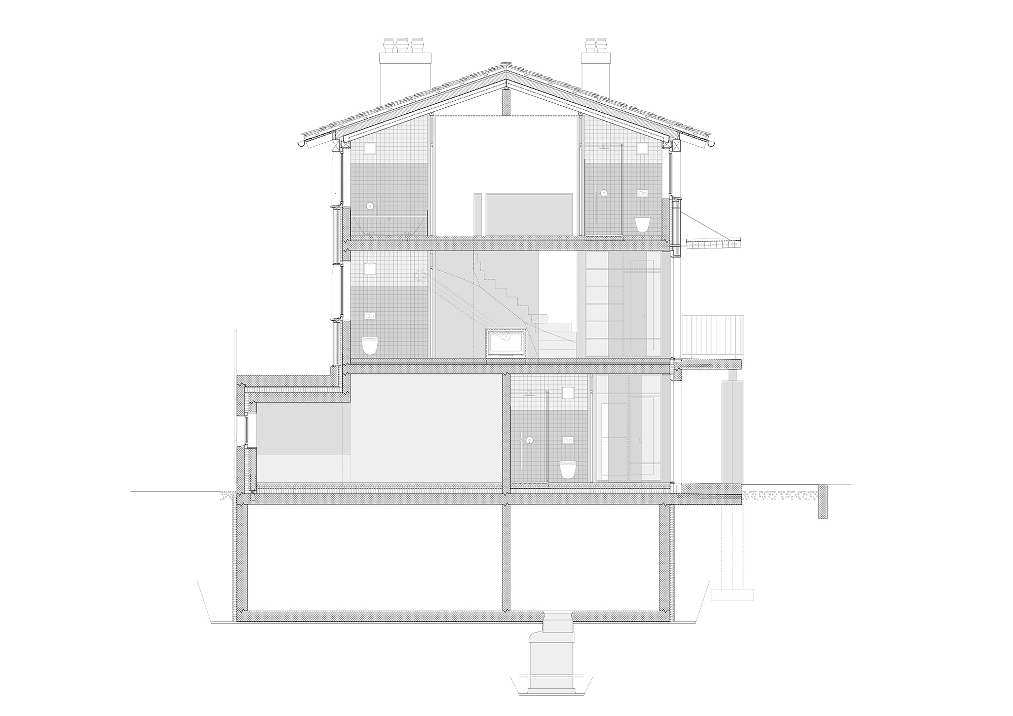 studiobirk, Moosweg, Zermatt, Querschnitt C