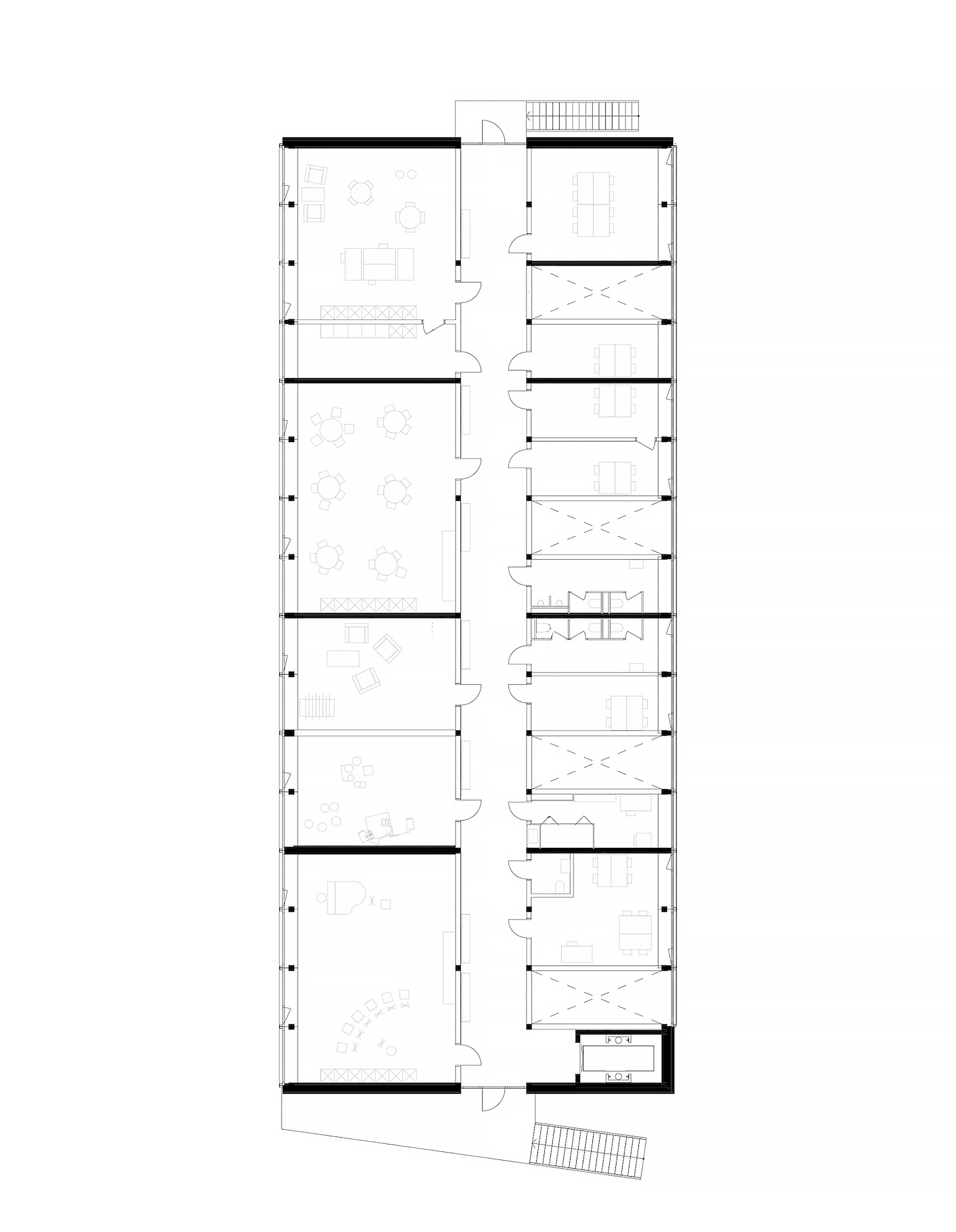 studiobirk, Schulanlage, Benken, Neubau, Turnhalle, Schulraumerweiterung, Kindergarten, Umgebung, Grundriss, Obergeschoss