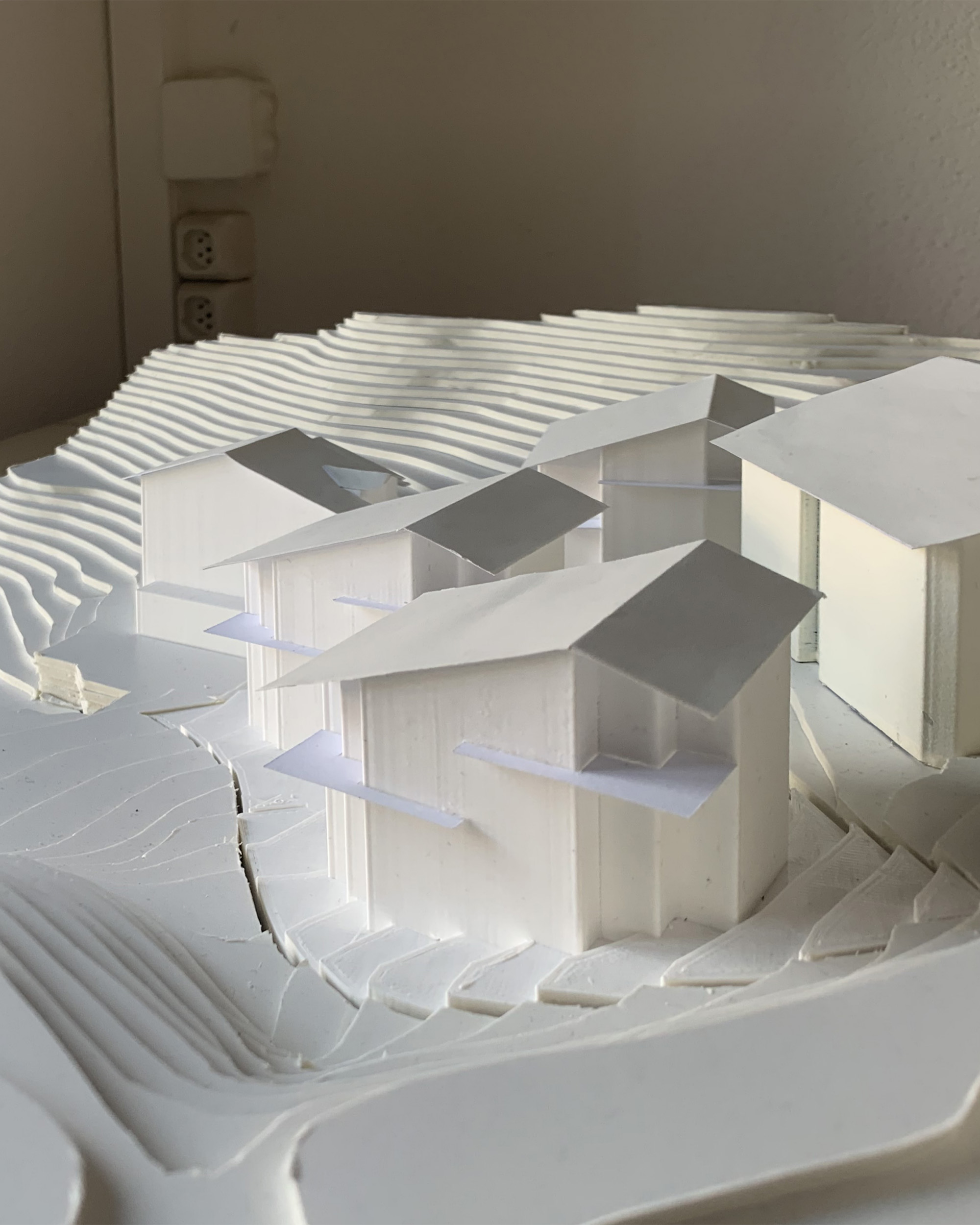 studiobirk, Schluhmatte, Winkelmatten, Zermatt, Neubau, Wohnungsbau, Ferienhaeuser, Modellfoto, Staedtebau