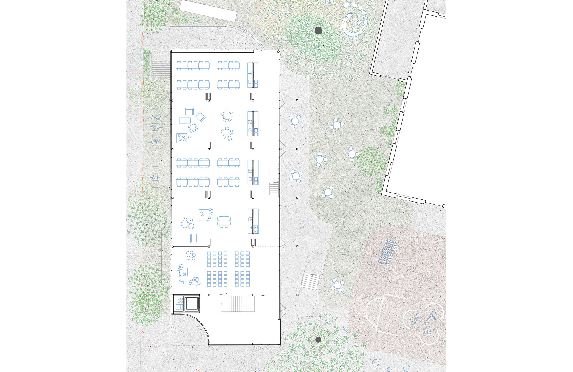 studiobirk, Bern, Schulanlage, Schulhaus, Volksschule, Erweiterung, Breitfeld, Bern, Neubau, Turnhalle, Schulraumerweiterung, Schulraum, Umgebungsgestaltung, Pausenplatz