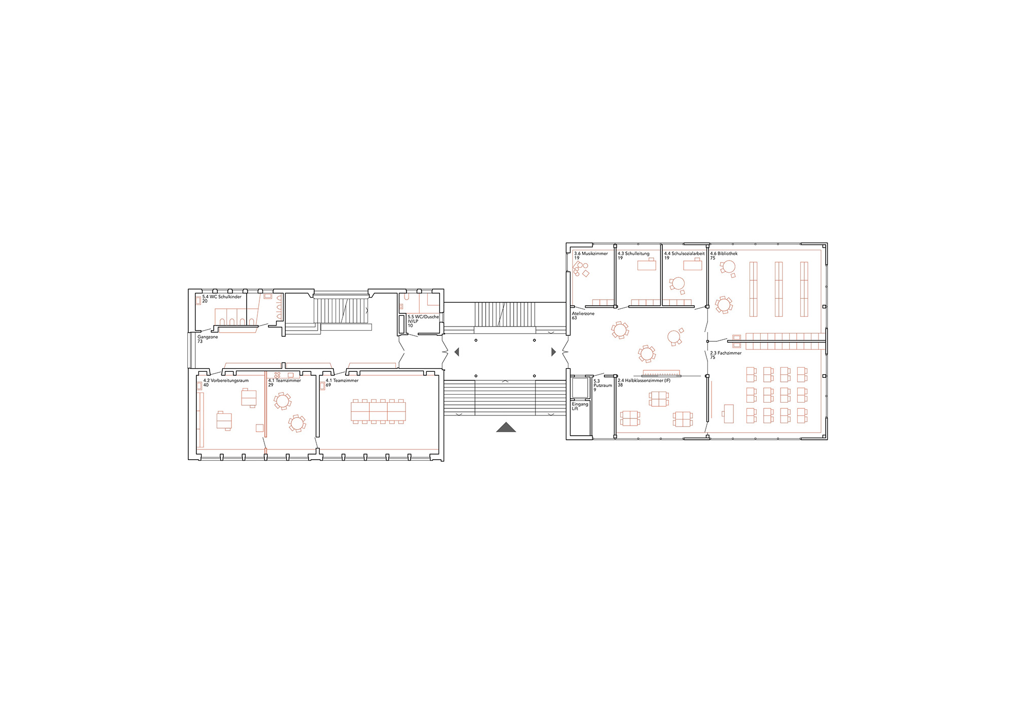 studiobirk, Wettbewerb, Zentralschweiz, Kriens, Kuonimatt, Erweiterung, Bestand, Neubau, Gebäudepaar, Stadtraum, Schulanlage, Hochparterre, Cluster, Klassenzimmer