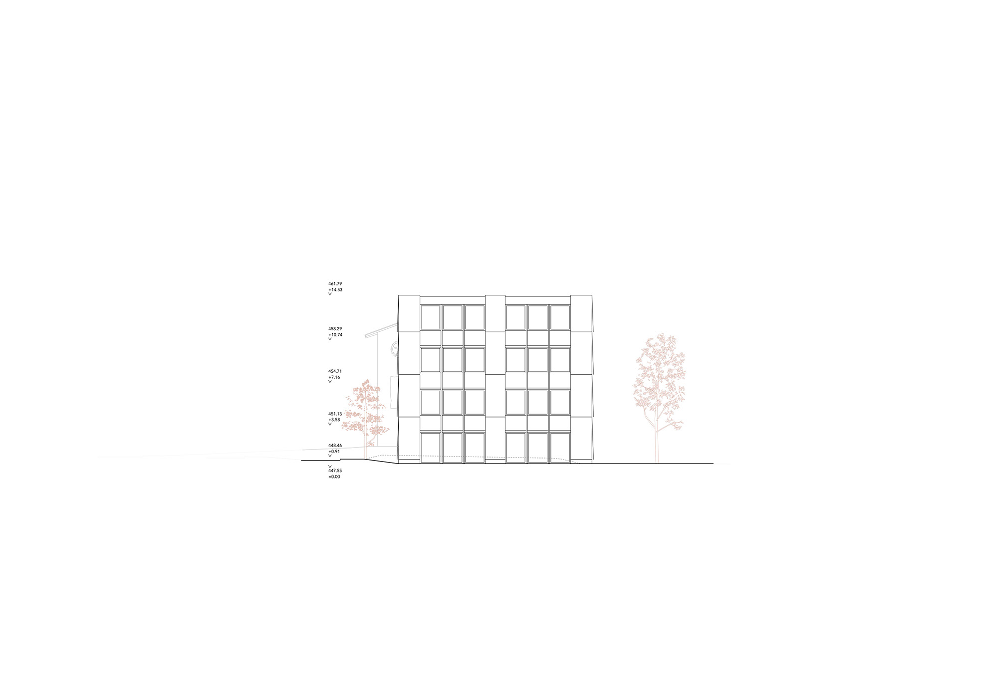 studiobirk, Wettbewerb, Zentralschweiz, Kriens, Kuonimatt, Erweiterung, Bestand, Neubau, Gebäudepaar, Stadtraum, Schulanlage, Freiraum, Ansicht, Fassade