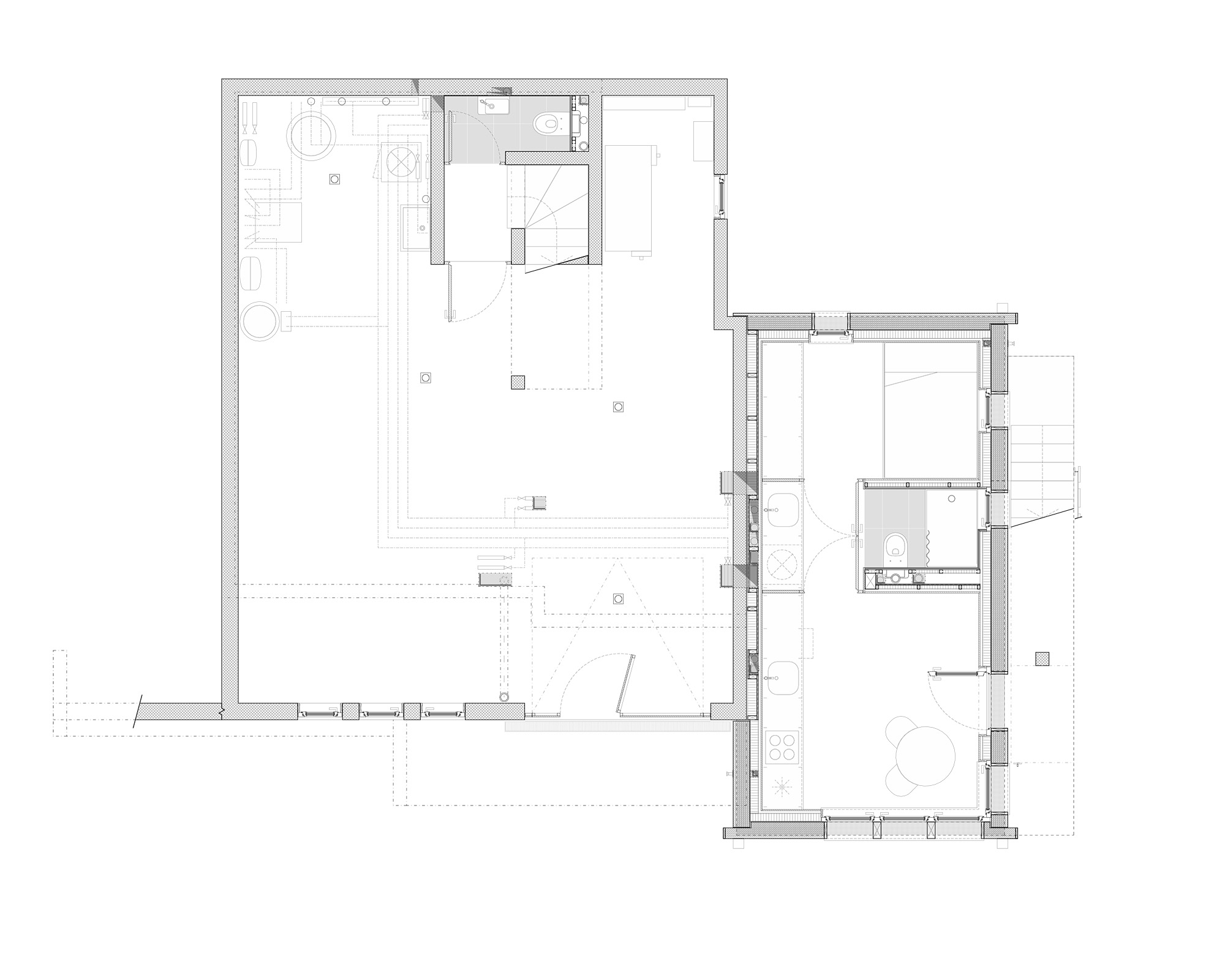 studiobirk, Furi, Zermatt, Holzbau, Vollholzbauweise, Erdgeschoss