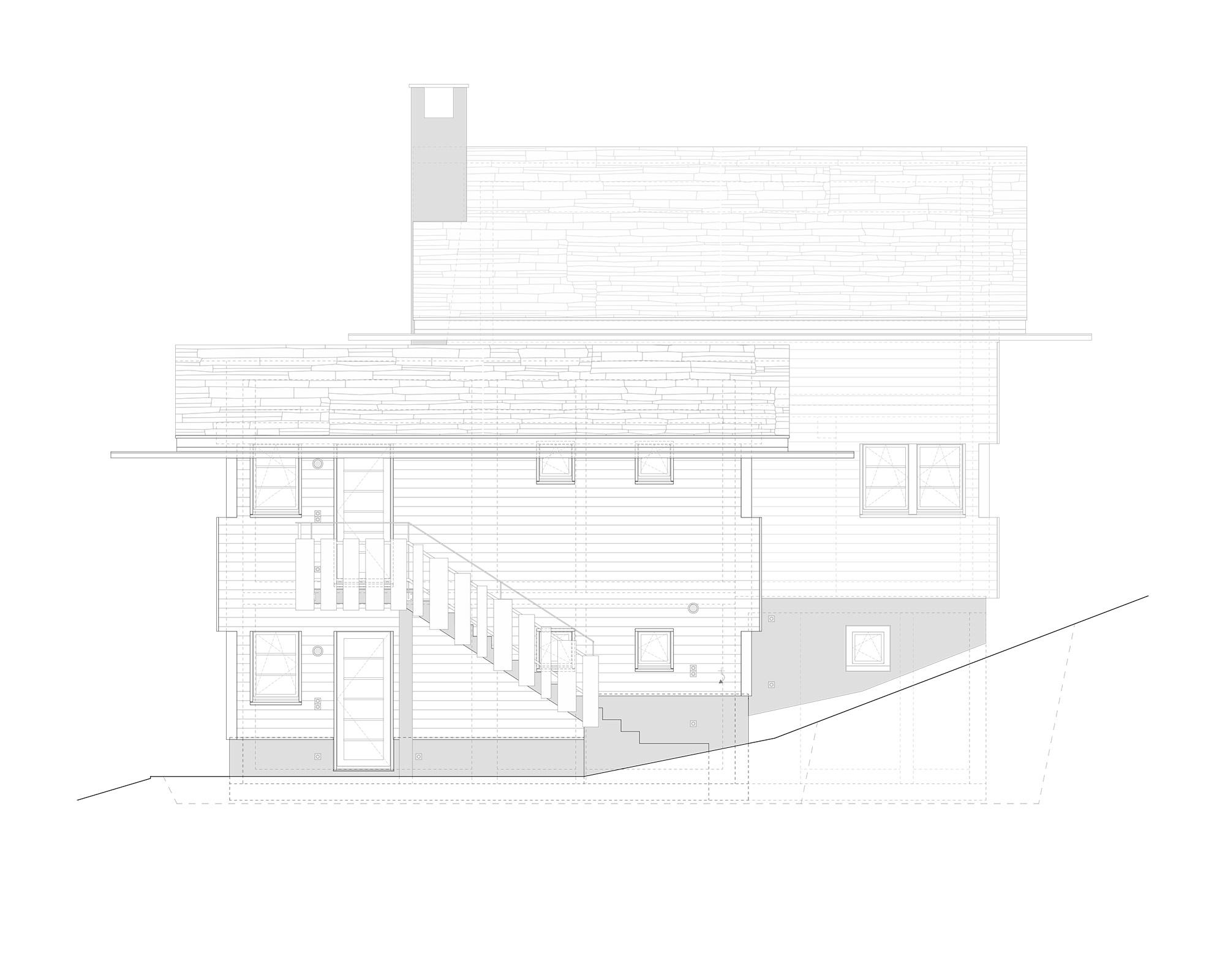 studiobirk, Furi, Zermatt, Holzbau, Vollholzbauweise, Nordfassade